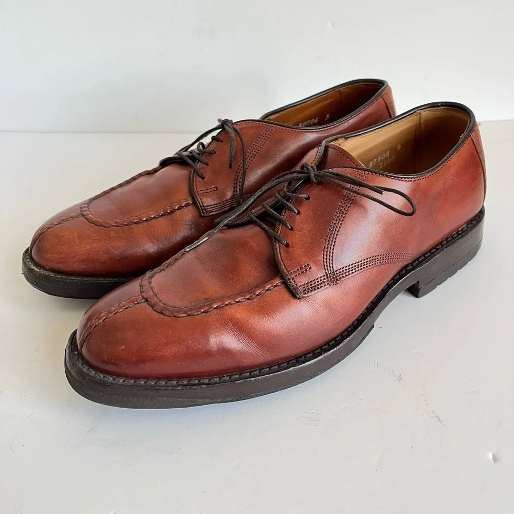 Allen Edmonds Dellwood Brown Leather Oxfords Shoes 8D